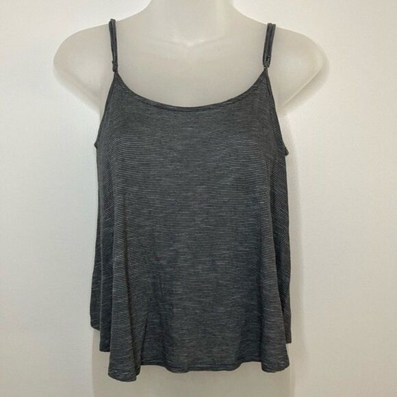 Aeropostale Gray Striped Open Back Tank Top Size XS - Picture 1 of 4